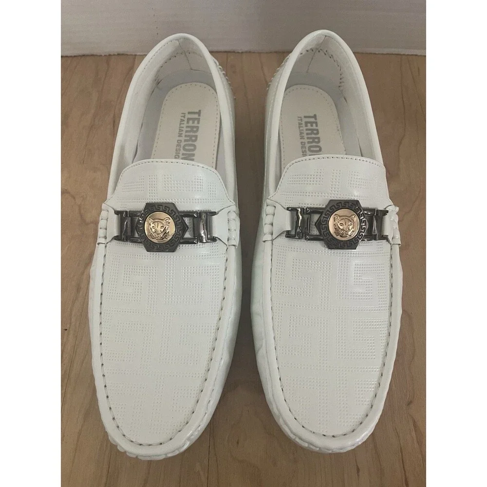 Terroni Italian Design White Mens loafers. Size 11. In Excellent Shape. No Box.